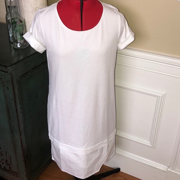 Theory Saydi Classic Tee Dress in white pima cotton! - Picture 2 of 4